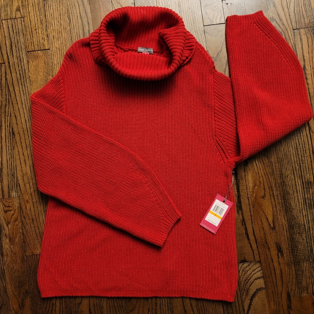 Red Vince Camuto knit sweater size S